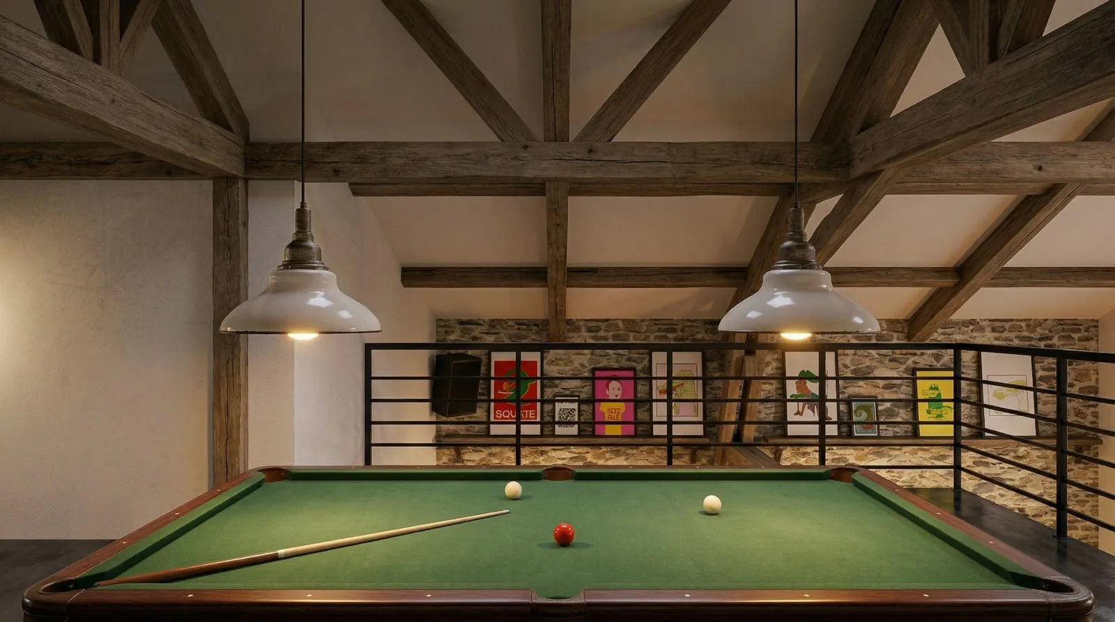 Salle arcade — billard, baby-foot, retro gaming
